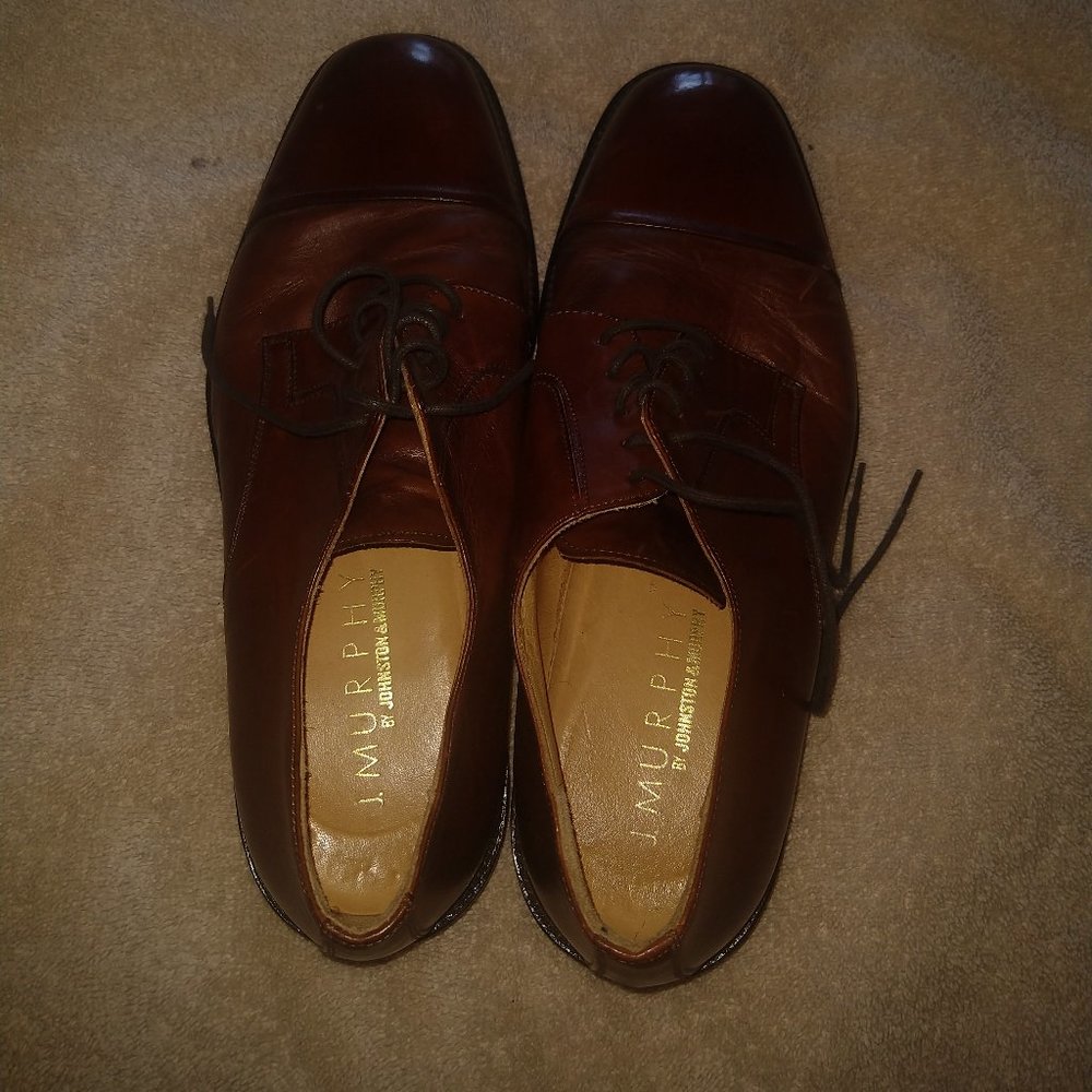Johnston & Murphy Faulkner Brown Cap Toe Oxfords